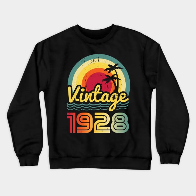 Vintage 1928 Made in 1928 95th birthday 95 years old Gift Crewneck Sweatshirt by Winter Magical Forest